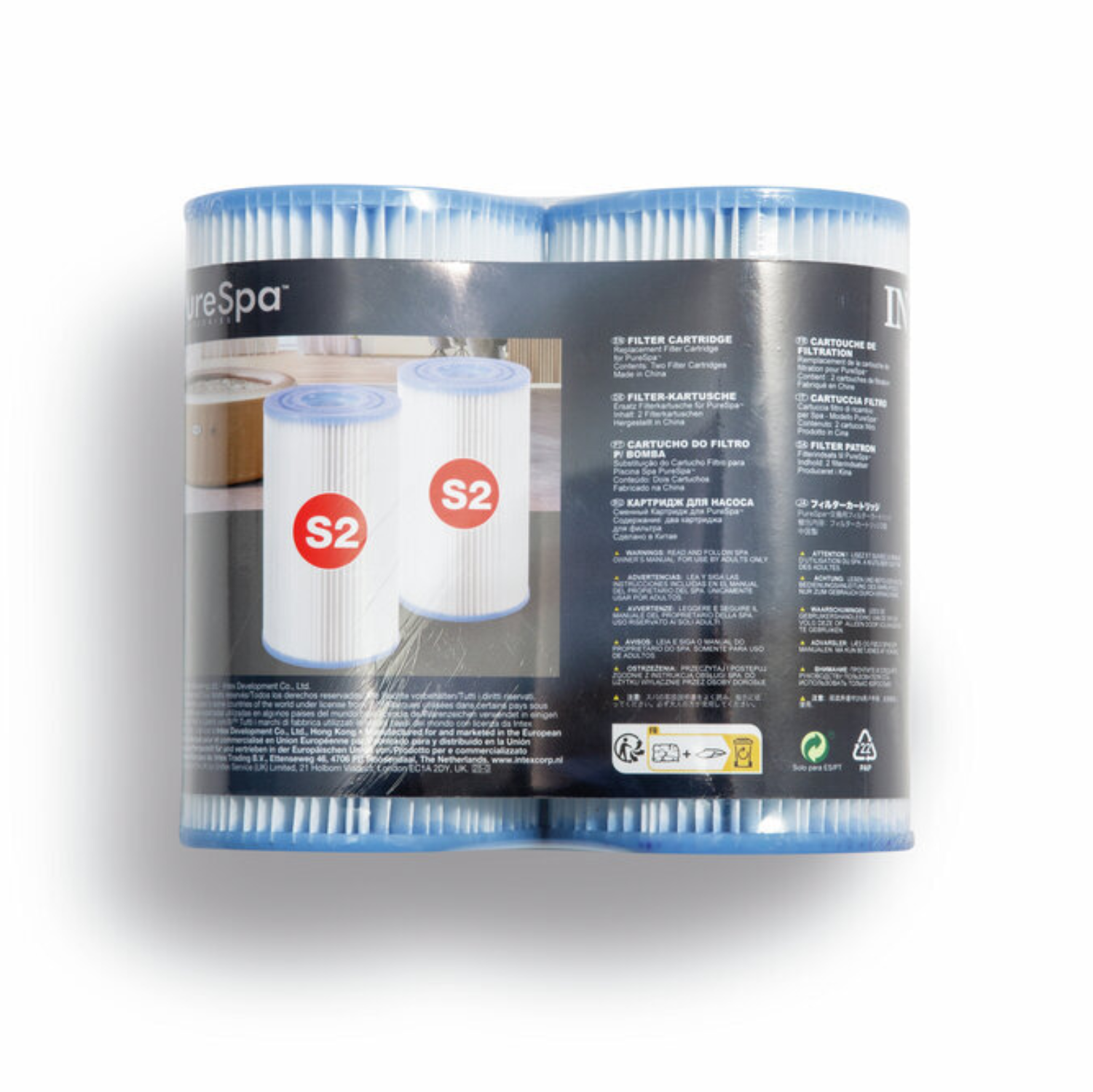 praktisches Doppelpack "Intex Spa Filterkartusche S2" für kristallklares Wasser