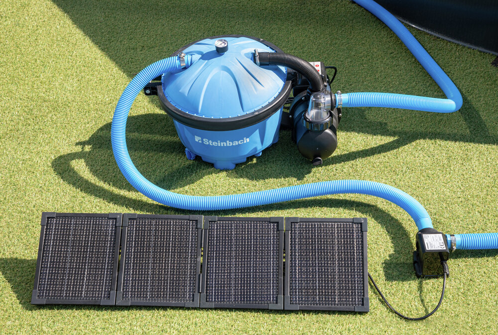 Swimming Pool Zirkulationspumpe mit "PV Panel"