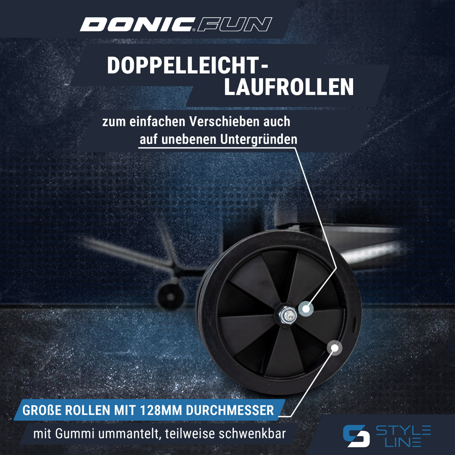 Outdoor-Tischtennisplatte "Style 1000" Laufrollen
