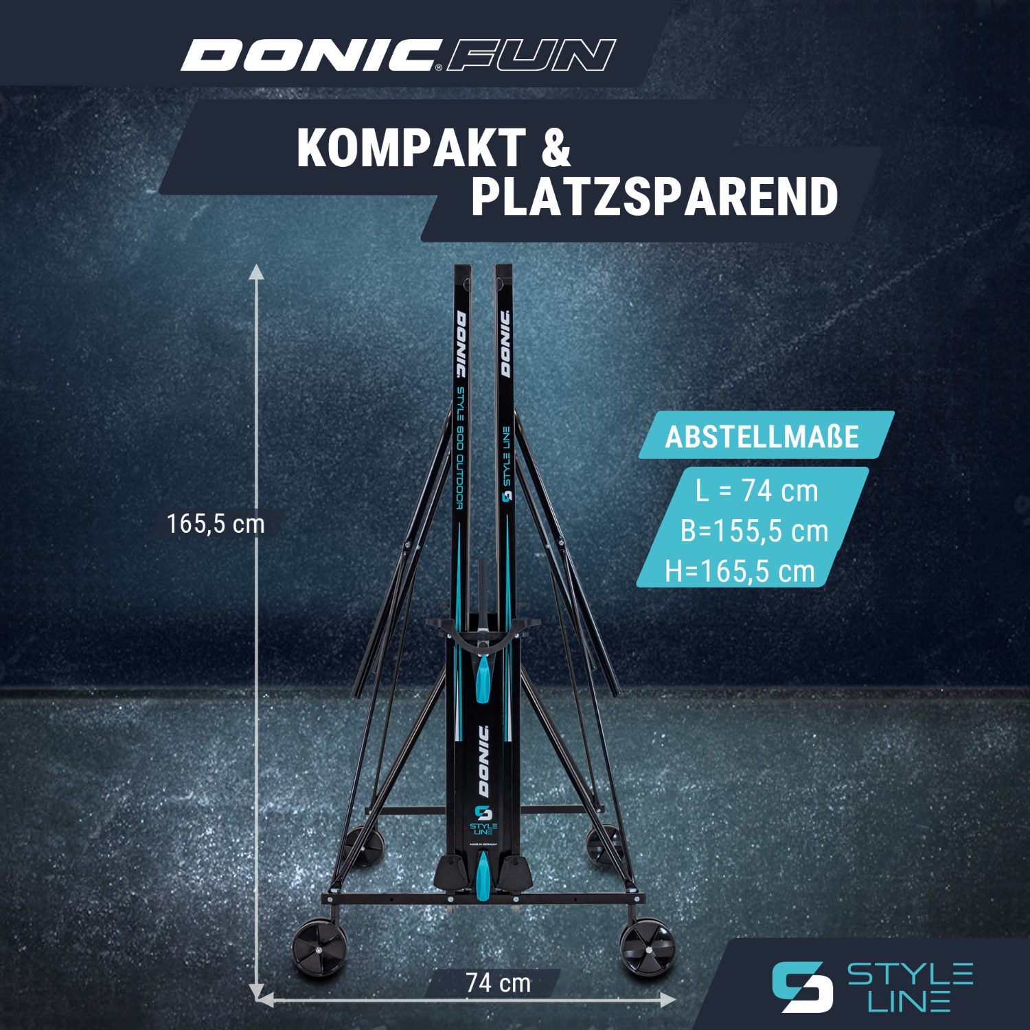 Outdoor-Tischtennisplatte "Style 600" kompakt & platzsparend