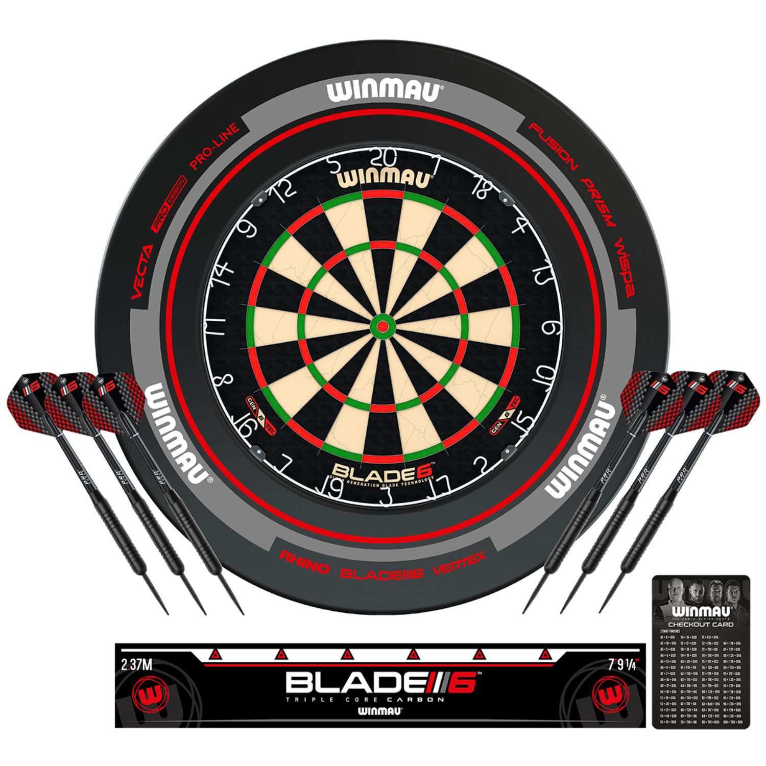 Dartboard / Dartscheibe "Blade 6" inkl. Zubehör-Set