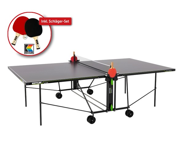 Outdoor-Tischtennisplatte "K1", inkl. Kettler Schläger-Set (2 Schläger und 6 Bälle)